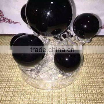Chinese Good Quality Natural Obsidian Crystal Seven Star Group Crystal Ball photo-5