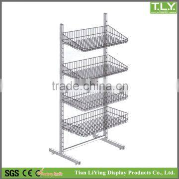 SSW-CM-601 Custom Iron Supermarket Basket Shelf / Iron Store Basket Shelf Manufacturer photo-6