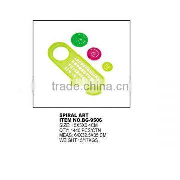 Both English letters stencil ruler with spiral art