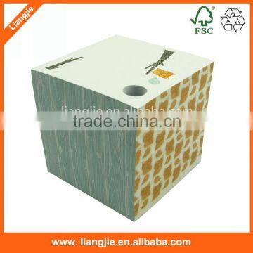 Custom note cube with pallet, Memo Block with Pen Hole , Memo pad with Pen Hole