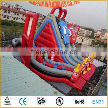 Huge inflatable funcity commercial bounce amusement park with slide obstacle