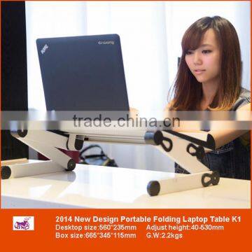 Portable Folding 360 degree bed table desk computer desk