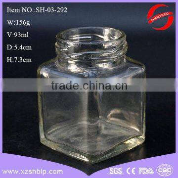Mini Square Glass Jar With Safty Button Cap photo-2
