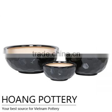 Low Glazed Ceramic Flower Pot Indoor Decor