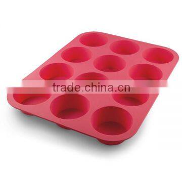 Food Grade 12 Cups Silicone Muffin Pan Silicone Muffin Cake Pan Cake Tray