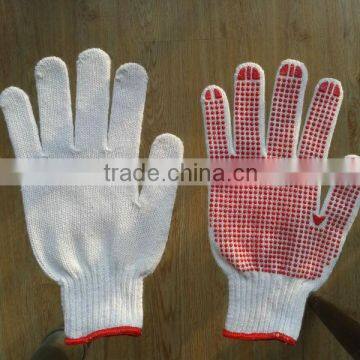 Cotton Hand safety Gloves/Industrial Cotton Gloves with dots/Cotton Knitted Gloves