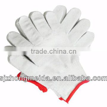 bleached white cotton knitted glove/work glove/safety glove