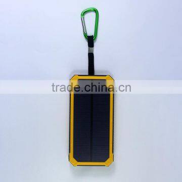 Waterproof portable 12000mah solar charger for mobile phone 5v 2a