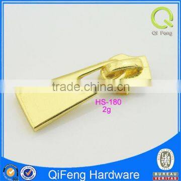 HS-180 gold zipper puller custom metal bag part gold simple design