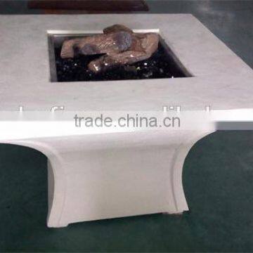Square Magnesia Gas Fire Pit Table