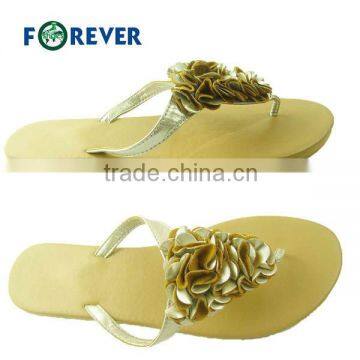 Summer PU flowers women flip flop