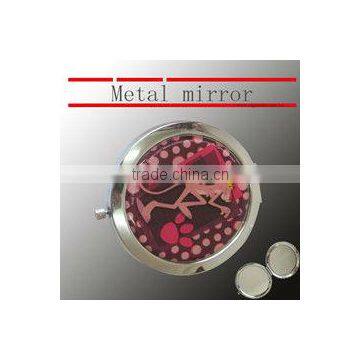 mini makeup mirror, double sided mirror, metal mirror with rubber patch