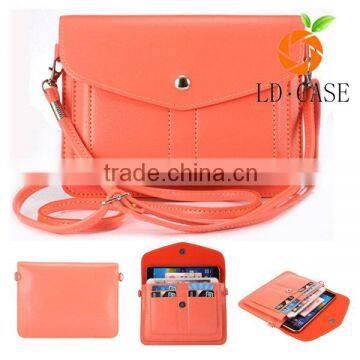 2016 China  Factory Elegant Pink Leather Wholesale Shopping Phone Pouch