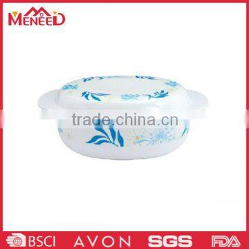 2016 heat-resistant external blue dandelion printing customized melamine hot soup bowls with lid