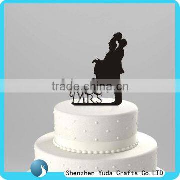 Romantic wedding cake topper black lucite cake topper wholesale