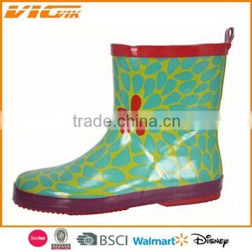 Hot cheap women rubber sole short rain boots