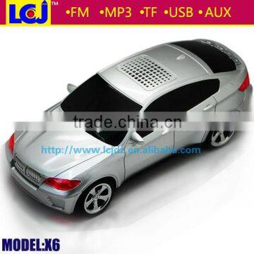 X6 mini usb fm radio car shape speaker