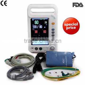 7-inch 5-Parameter emergency monitor handheld patient monitor vital sign monitor