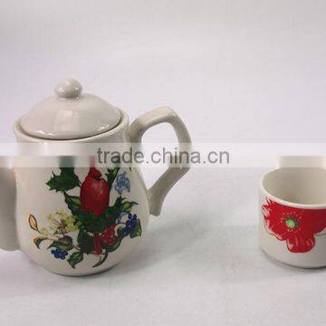 Fashion Style Ceramic Water Bottle Ceramic Flower Pot Painting Designs Ceramic Kettle With Ear Handle Ceramic Tea Pot