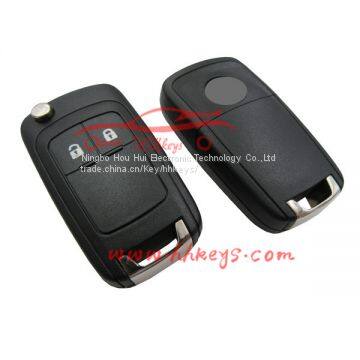 Chevrolet Cruze 2 buttons flip key shell with HU100 blade with round logo