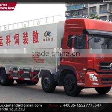 Dongfeng 8*4 Bulk Fodder Discharge Truck, 32cbm Bulk Fodder Delivery Truck, 15.3 Ton Bulk Fodder Carrier for Sale photo-2