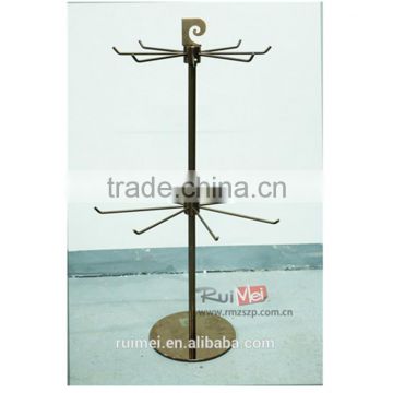 2-Tier Counter Rotating Metal Wire Display Stand for Key Chain