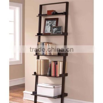 Leaning Ladder 5-Shelf Bookcase Metal Book Shelf