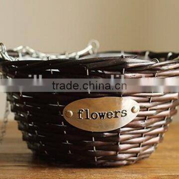 handmade antique round flower hanging basket artificial flowers with hanging basket