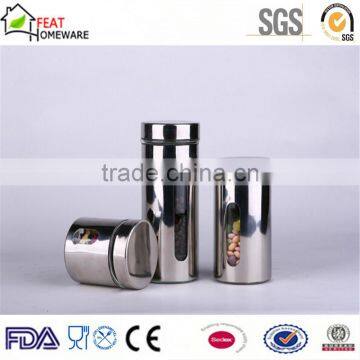 Stainless Steel Covered Glass Canister Food Storage Jar