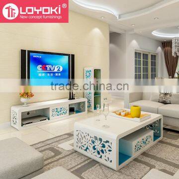 New Design Beautiful Carving Flower TV Console With Drawer Eco-friendly Wood Furniture Easy Assembly Living Room Furniture photo-4