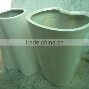White Modern Fiberglass Flowerpot Planter photo-6