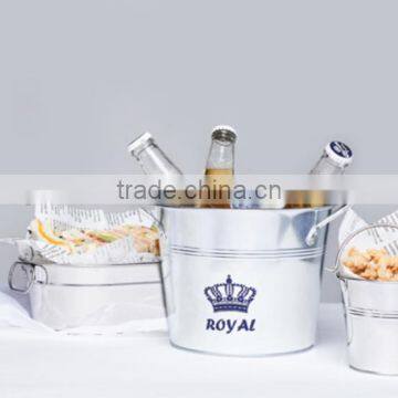 Promotional Customized metal ice buckets Galvanized iron ice bucket/party bucket