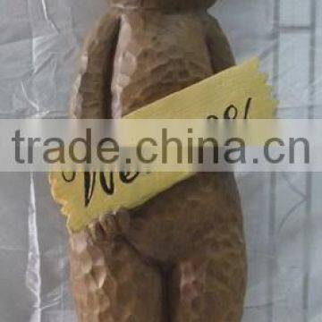 Welcome Door Decoration Fiberglass Life Size Garden Bear Statue photo-2