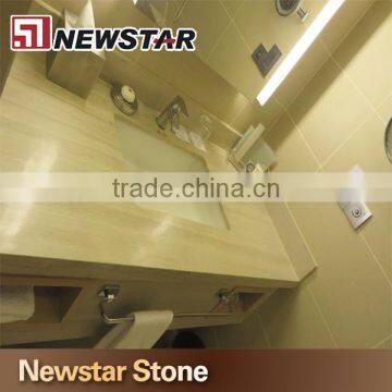 Newstar White Wooden Graining Marble Decoration Countertop Fancy Vanity Top photo-3
