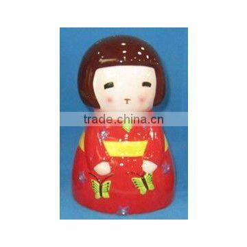 ceramic Japanese doll money bank