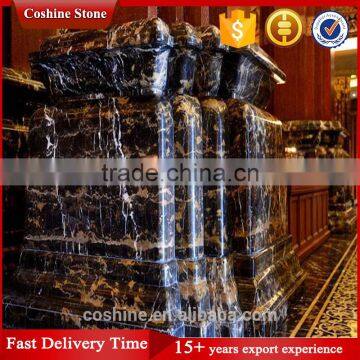 Italy Polished Portopo Marble Black Golden Flowers Marble photo-2