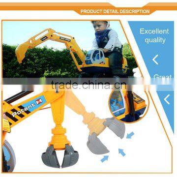 Excavator Digger Scooter Pulling Cart Kids Ride on Car With Pretend Play Construction Truck Toy photo-4