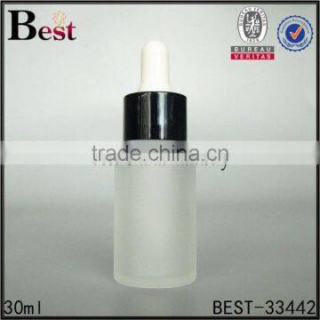 China Frosted Cosmetic Essential Oil Fragrance Perfume Glass Bottle 30ml With Gold Aluminum Dropper Wholesale photo-4