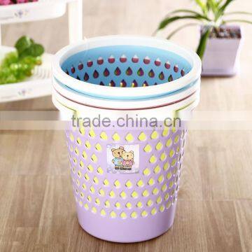 Fashional Style Top Quality Plastic Carve Dust Bin With Fixing Dust Bag Ring photo-2