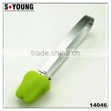 14045 5 Inch Mini Kitchen Food Tongs Silicone Stainless Steel Ice Tongs photo-2