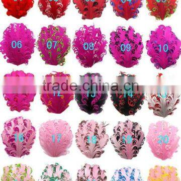 2014 fashion curly colorful feather pads for headbands