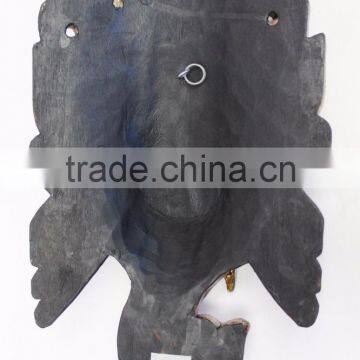 Wooden Mask of Hindu Lord Ganesh Wall Hanging Made In Nepal photo-4