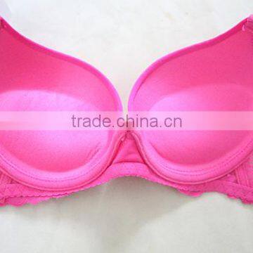 Women Padded Push up Bra With Lace Trimming photo-3