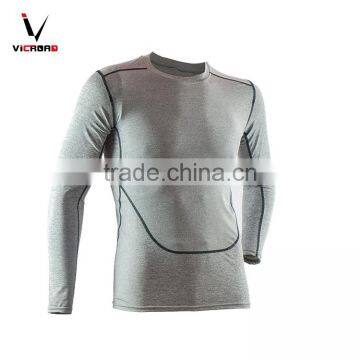 Polyster Spandex 2color Blank Gym Running Short Sleeve Compression Custom t Shirt photo-2