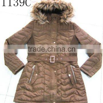 Fur Lining Long Style Jacket Lady Winter Coat With Hood photo-3