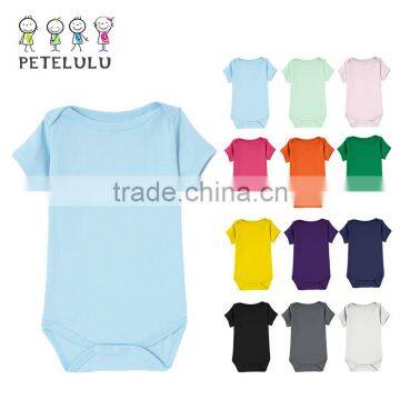 2016 New Baby Clothes Blank Color Baby Romper One Piece Short Sleeve Romper Without Pattern Bodysuit