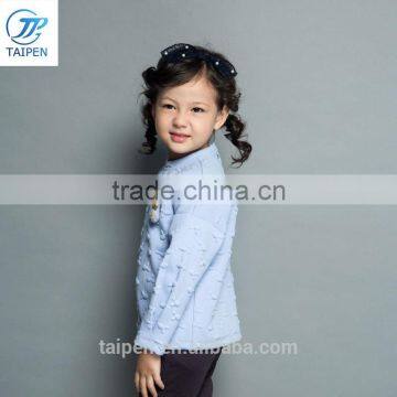 2016 Winter Knitted Girls t Shirt Kids Clothing for Girls With Cute Rabbit Corsage Long Sleeves Shirt T16057 photo-4