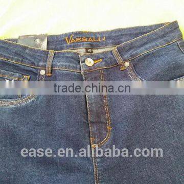 ladies slim leg jean with metallic stitch