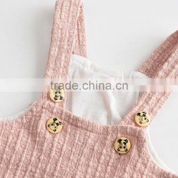 2017 Spring Baby Girls Bunny Rabbit Solid Rompers + Ear Cap Pure Pink Light Blue photo-4