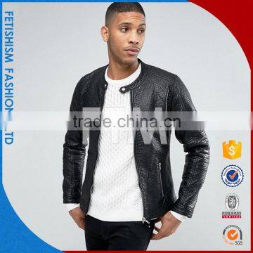 Men's Casual Black Jacket Collar Young Men PU Slim Long Sleeved Neat Locomotive Leather Coat photo-2